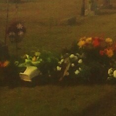 dad grave with flowers
