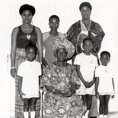 Mama Agba, Juliet, Rita, Rhoda, Mummy, Daddy and Josephine.