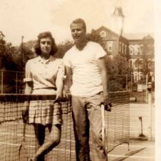 Thelma and Fred at Marysville Collage (first date?).