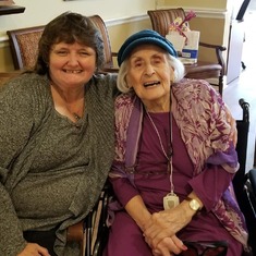 Thelma's 95th Birthday celebration!!!
Kimberely Richardson (Thelma's 2nd cousin) and Thelma.  Kimberely was such a special surprise as she drove from  Kentucky!!!