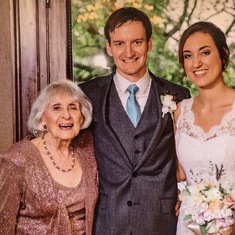 Mom with Amy and Charlie at their wedding, 2014
