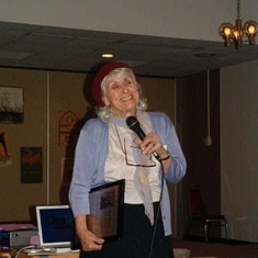 Thelma receiving recognition for exceptional service to the Department of Communication and Theatre Arts, April 2003