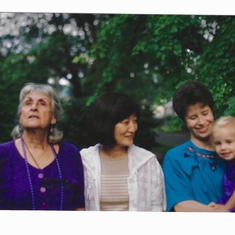 Thelma with Jeanne Jenne Segler, Young-Ai Choi and Patricia Zimmer (1990s?)