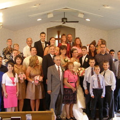 Whole family at Leah's wedding, 2010