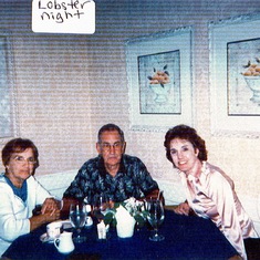Ma, Pa, and Kathy at dinner in Florida.