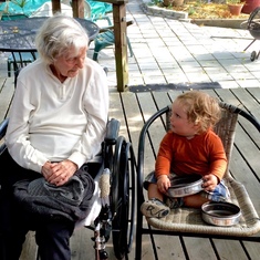 Teddy with great-grandson Asher Theo, Rebecca’s younger son.  His middle name is in honor of Teddy