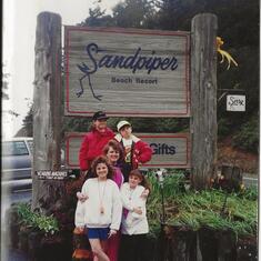 Paulette and kids at Ted's favorite Place "The Sandpiper" - Pacific Beach, WA