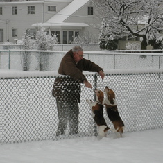 He loved the neighborhood dogs!   And they loved him!