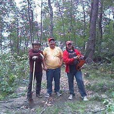 Bob, Marty and Ted at Bob's cabin (I think?)