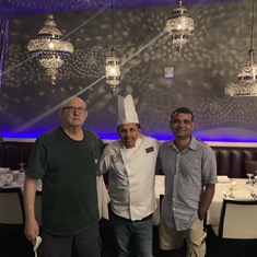 Mr. John, Chef Asif and me at 21 Spices, Naples FL. We had a lot of fun. 