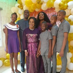 Mum with Chioma and family 