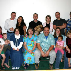 Theresa and LeRoy with (almost) all their children and (many of) their grandchildren, Thanksgiving 2004