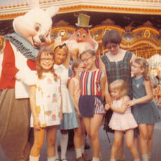 Theresa with her children in Disneyworld, 1971