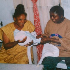 Aunty Therese with Vero and one of the Twins, Dec 1997 Mendong Yaounde