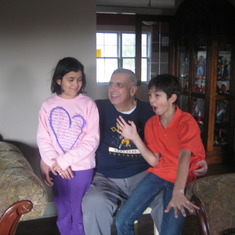 Dad with grandkids Carmen and JJ