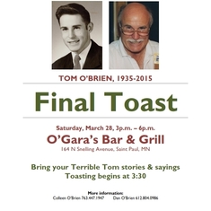 Invite to Tom's "Irish Wake"