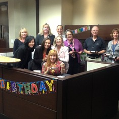 Celebrating Jamie's birthday at work, October 2012