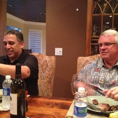 Dinner with our good friends, the Parkers.  One of many... fondest memories