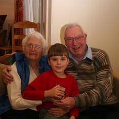 Alex with Grandpa and Grandma