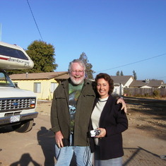 Lifelong friend, Sally Lampman Waterman and Tom in Modesto, California
