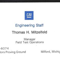 GM Field Test Manager - Milford Proving Ground