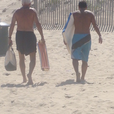 Tommy & Will Leaving the Beach