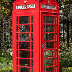 red telephone booth london england