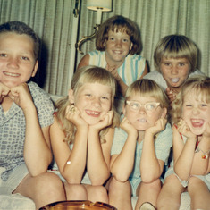 1964 Jermyn cousins at Aunt Bevs