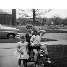 1956 Tom, Lo and Joanie across from no 7 school