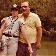 Russell with his dad around 1970