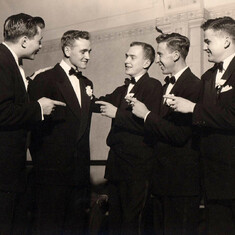 "You're the one!", Tom with groomsmen, October 20, 1951