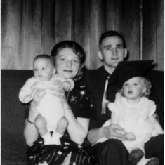 1954.03.17 - Ag College-graduate Tom with Rena, Mark and Peggy