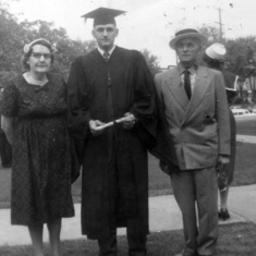 Tom with parents at his college graduation, August 1959