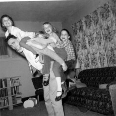 We hope these fun times didn't contribute to Tom's later back pains (spring 1961, Cambridge, MN)