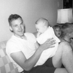 Tom holding Patty Rose, June 1964