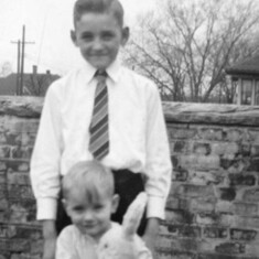 Tommie with brother Mike, Easter 1942