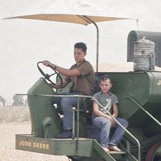 Tommy driving with Peter