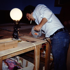Tom's DIY in the basement on Vanier Drive.  No workshop . . . that would come in King Street house.