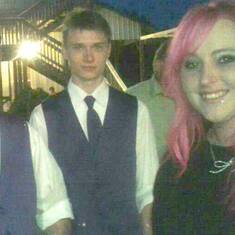 The last photo ever taken of T.J , July 2012 , with Step Dad Aaron & Big Sister Ashley