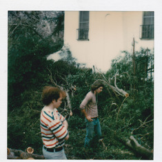 2 1977 Tom and Mike chopping up a tree