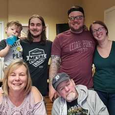 Jacqueline, Tom, Maxton, Mitch, Daniel, and Anne.  Tom's 1st day in a wheel chair Feb 17th 2019