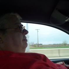 Tom, driving,  one of the things he loved to do!! We should have never left WI.