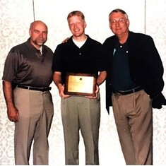 FCE Contributor of the Year 2001.  Great memories at Hawks Cay.  Warren van Hout, Keith Hebert, Tim 