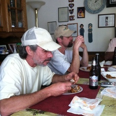 Timmy eating lunch at Granny Sue’s house. Glenn’s grandmothers
