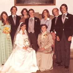 Sister Susan and family at her wedding 1976
