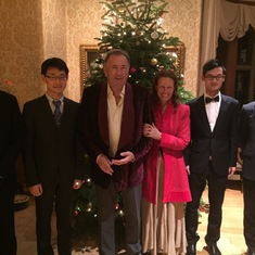 With Scholars Huan Qi, Min Yao, Siqi Liu and  Yutang Jin Christmas dinner 2015