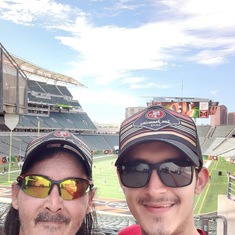 Timothy and his youngest son at the 49ers game 