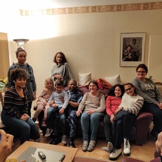 With wife and grandchildren in December 2017