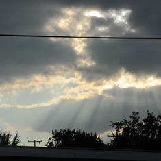The sun rays as we left her Celebration of life Service.