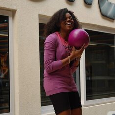 Tiwa having fun bowling